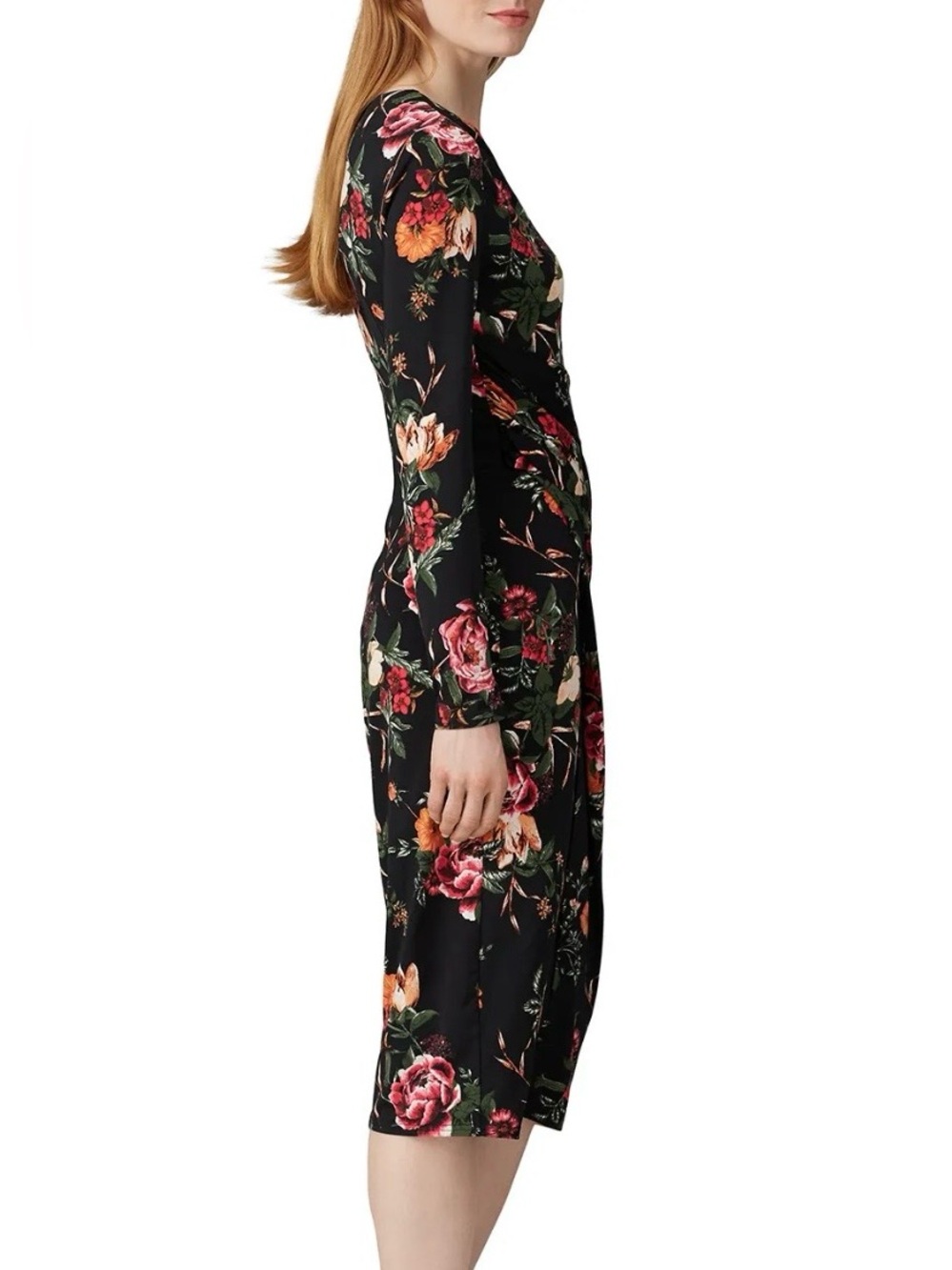 J Peterman ‘Secret Keeper” Floral Long Sleeve Midi Dress